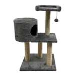 CAT TREE 4 TIER WITH BOXHOME & TOY (GREY) YS98792