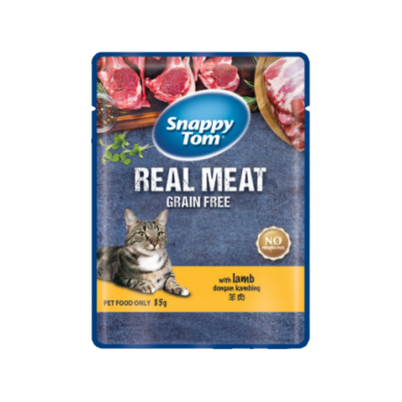 Snappy Tom (Pouch) Lamb 85G Malaysia | Pet Lovers Centre